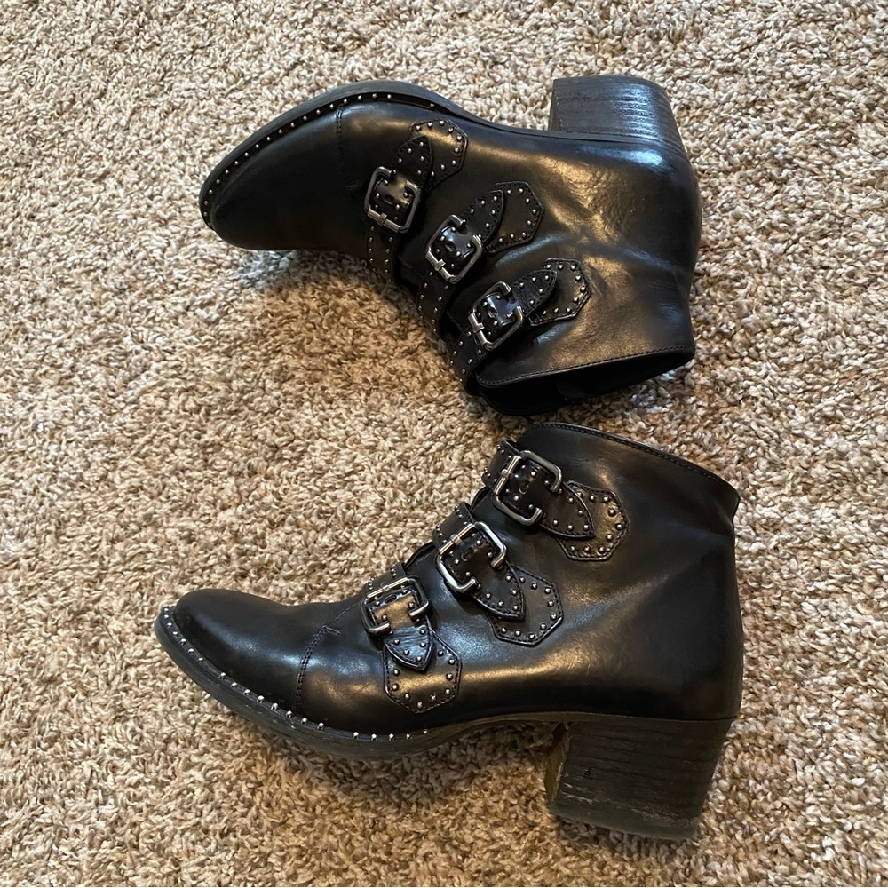 Paul Green Black Leather Ankle Boots Boot Size 6